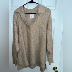 Aerie Women's V-Neck Sweater in Beige